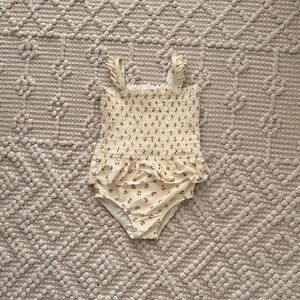 Quincy Mae Cream Floral Swimsuit size 2-3